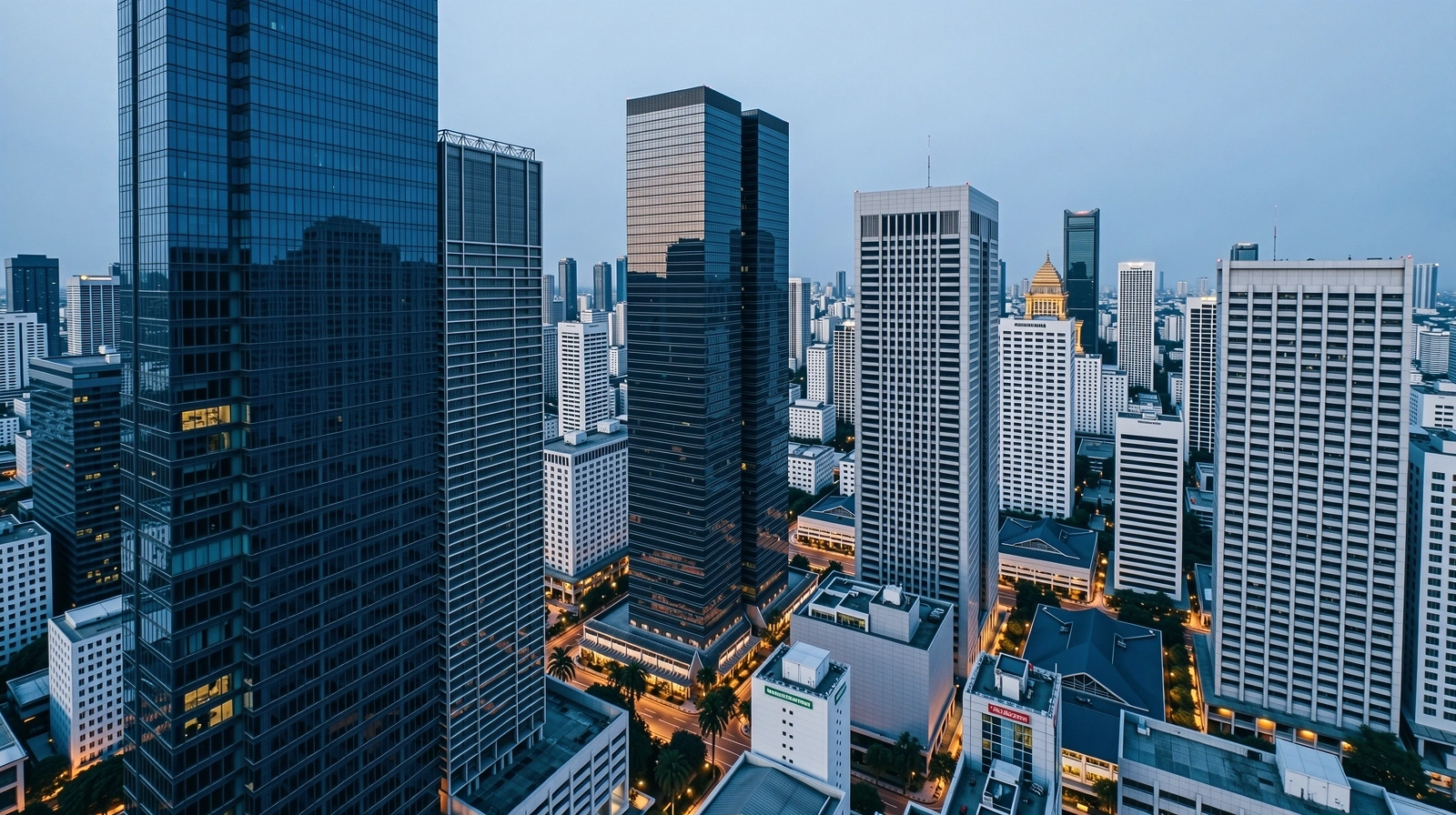 Bangkok financial district skyline